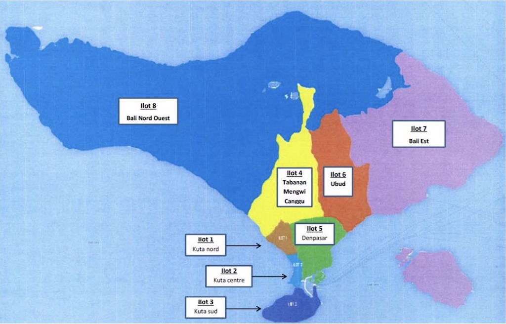 Carte des ilots de securite Bali